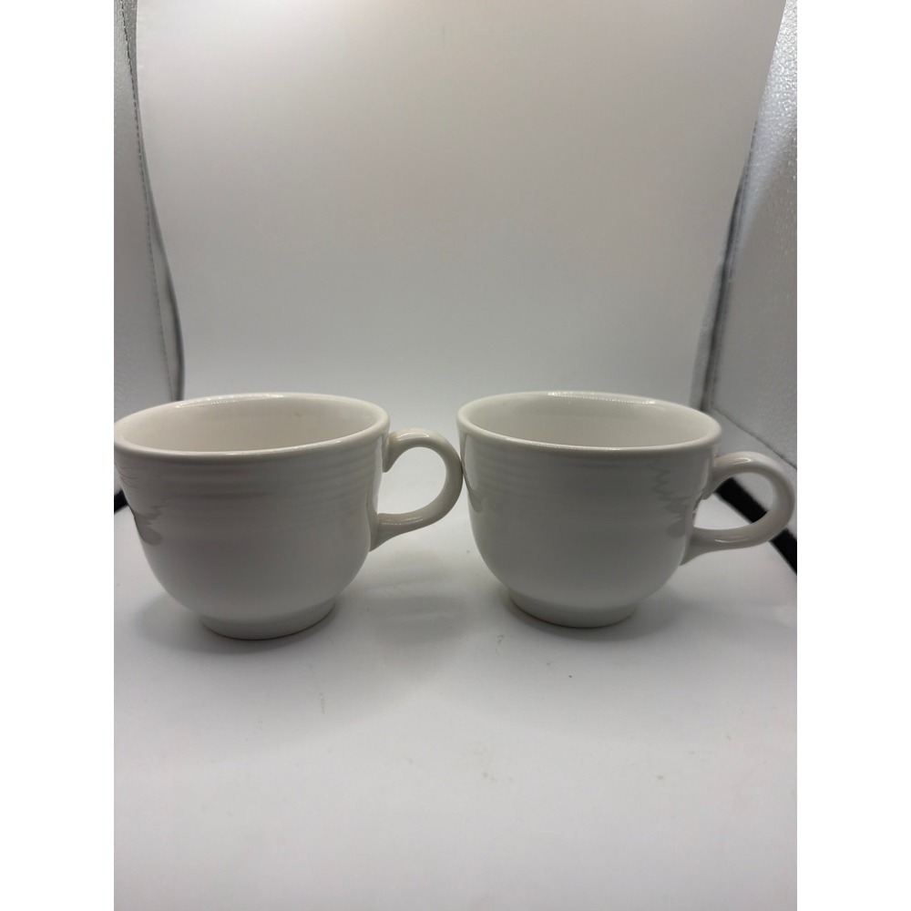 2 Homer Laughlin FIESTAWARE - Fiesta White - Flat Cups